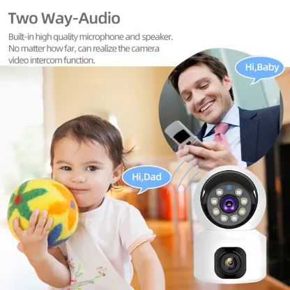 HD Mini Camera Wifi Wireless Dual Lens 8MP IP Cameras Smart Night Vision CCTV Security V380 Pro PTZ Camara Indoor Baby Monitor