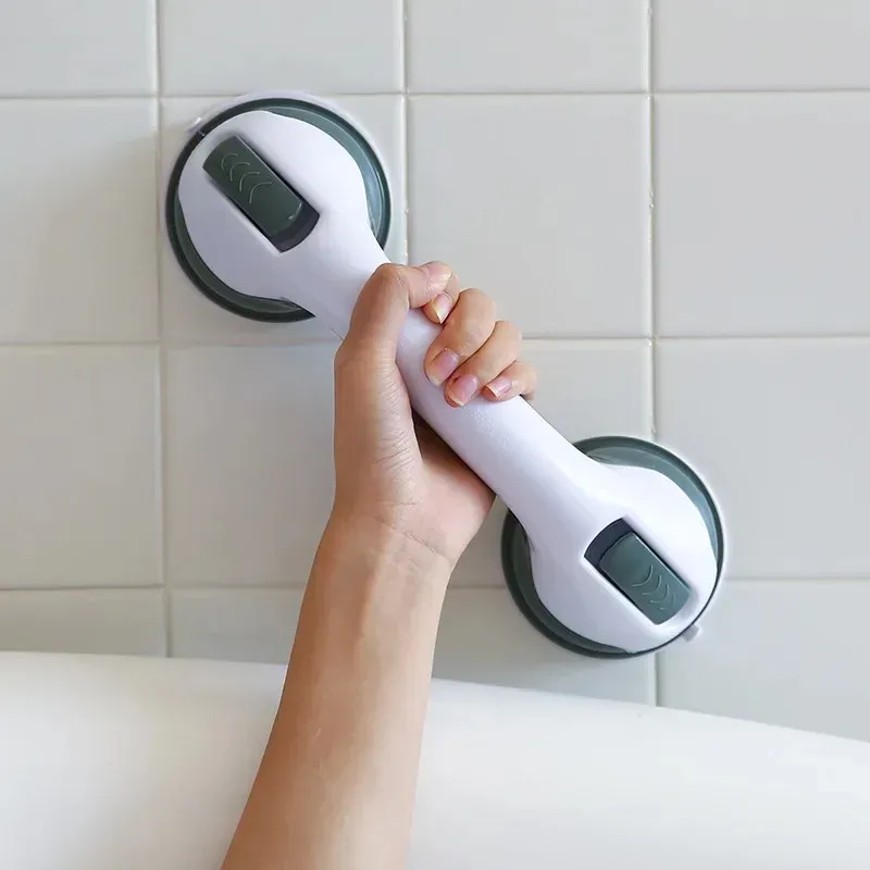 Bath Safety Grab Handle Bar Suction Cup Tub Bathroom Shower Rail