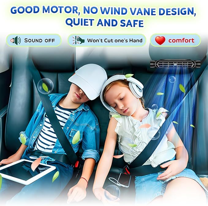 🔥Hot Sale 49% OFF🔥Car Seat Fan USB Plug-in Dual Turbo High Wind Power Car Interior Rear Pillow Car Fan
