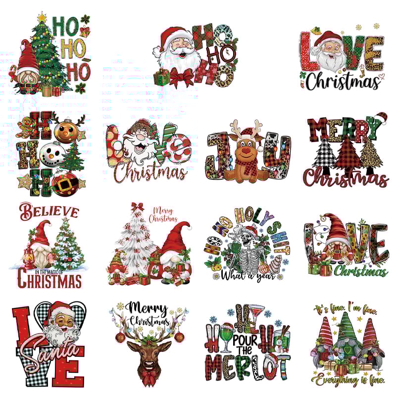 🎄 15PCS Christmas Mystery DTF Transfer Bundle 🎅🔥for T-Shirts, Totes & DIY Gifts