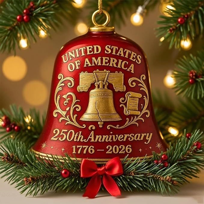 🌟Proudly made in Texas, USA🔔United States 250th Anniversary Bell Ornament