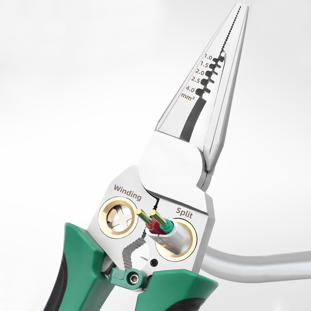 8 in 1 Wire Stripper with Voltage Tester, 8 in 1 wire stripping pliers, Multi-function Electric Wire Stripping Tool for Cutting and Pulling Pliers, Electrician Repair Tool