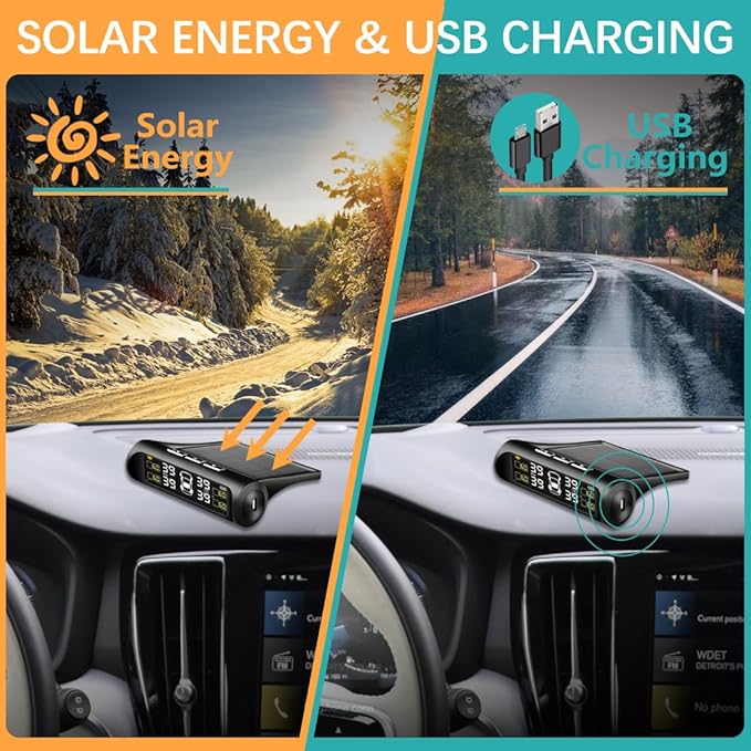 📟 Digital TPMS – Accurate Tire Pressure & Temperature Monitoring