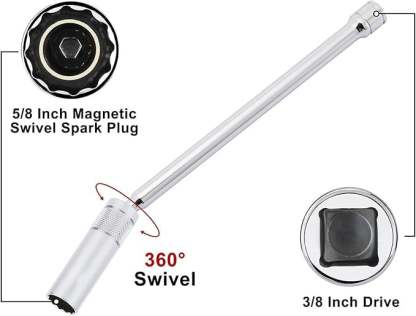 🔥Hot Sale 49% OFF🔥 6PCS 3/8-Inch Drive Magnetic Swivel Spark Plug Socket Set