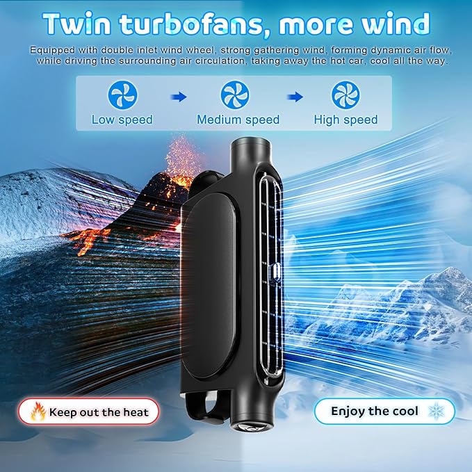 🔥Hot Sale 49% OFF🔥Car Seat Fan USB Plug-in Dual Turbo High Wind Power Car Interior Rear Pillow Car Fan