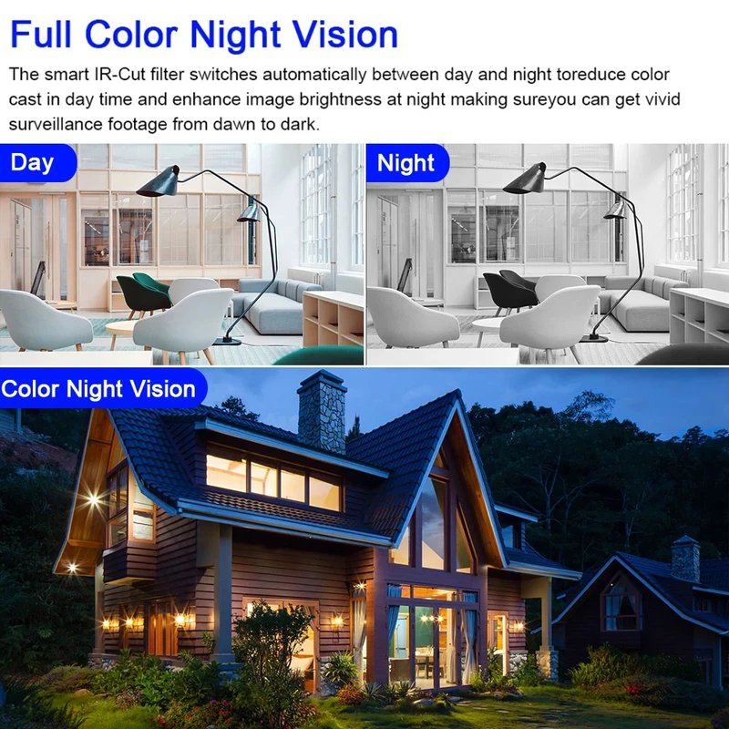 HD Mini Camera Wifi Wireless Dual Lens 8MP IP Cameras Smart Night Vision CCTV Security V380 Pro PTZ Camara Indoor Baby Monitor