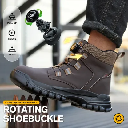 Waterproof Safety Boots Men Indestructible Steel Toe Work Boots Anti-smash Stab-resistant Safety Shoes Biker Botas Para Hombre