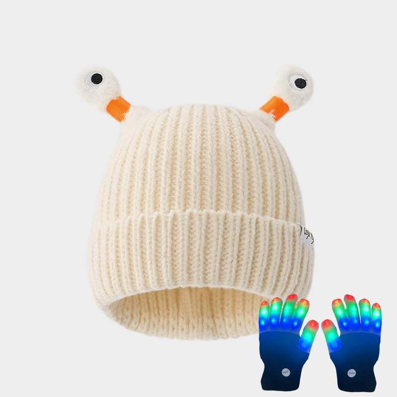 🔥Winter Parent-Child Cute Glowing Little Monster Knit Hat