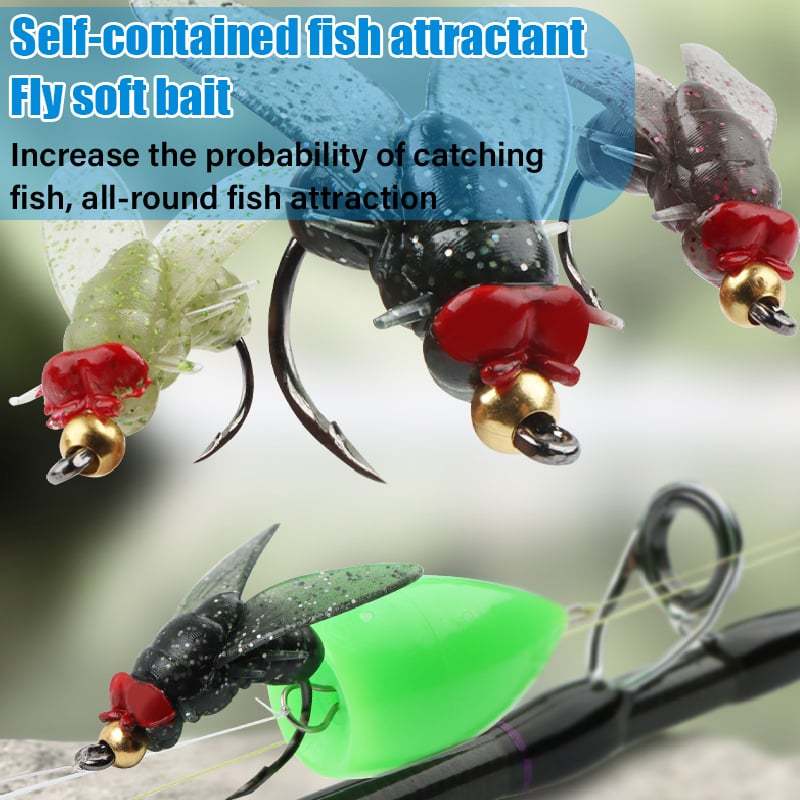 🔥Simulated Flies Fishing Attractor Bait Hook
