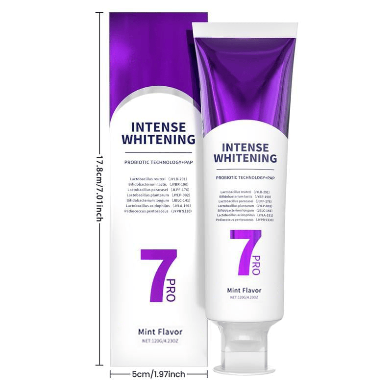 🦷 New 7-Pro Intensive Toothpaste | Upgraded Purple Formula with 7 Probiotics 💜