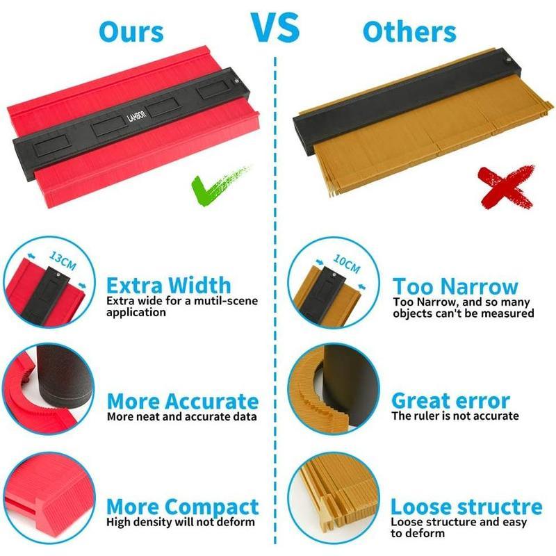 Contour Gauge 10 Inch, Widen Plastic Profile Gauge Duplicator, Precisely Copy Irregular Shapes Template Measuring Tool