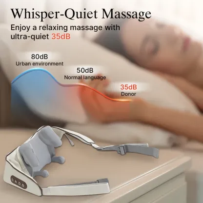 Massager - Neck and Shoulder Massager, Cordless Lymphatic Neck Massager with Heat for Pain Relief Deep Tissue, Portable Recharge