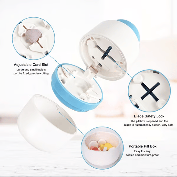 💊 Experience Effortless Pill Cutting - ✨Portable Pill Precise Fixed Positioning Cutting Machine