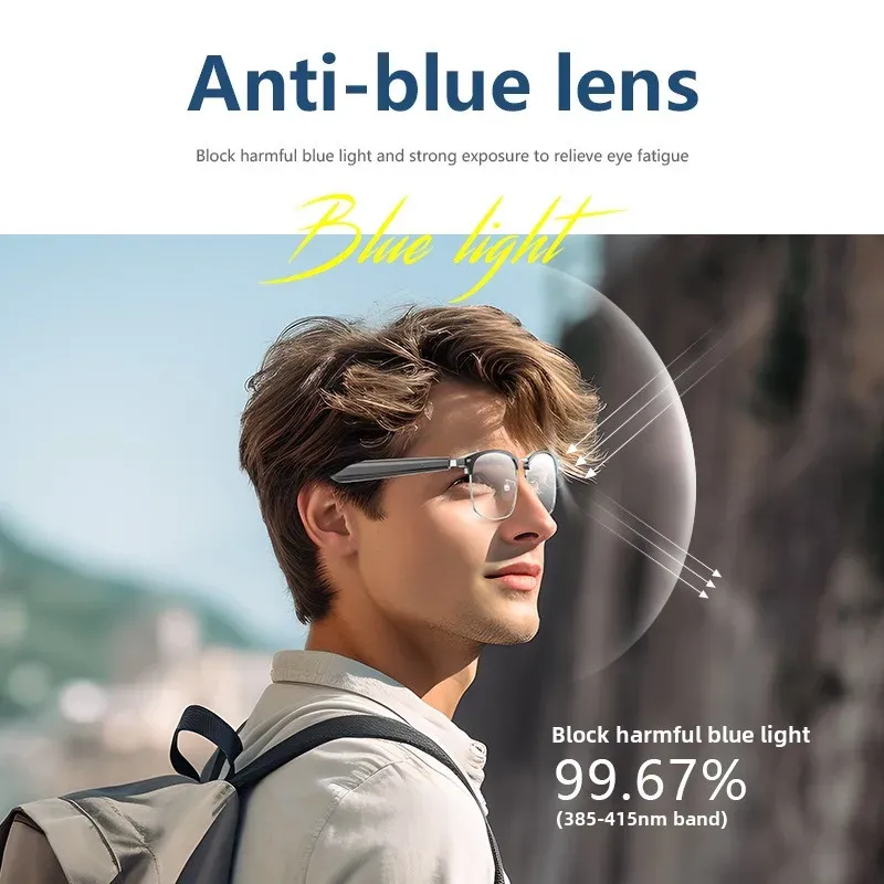 AI Translation Glasses, Wireless Smart Bluetooth Glasses, Voice Simultaneous Translation Smart Glasses Essential for Office Use