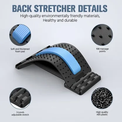 Back Stretcher Lower Pain Relief Device 3 Level Back Cracker Massager Lumbar Support Spine Board for Herniated Disc for yoga