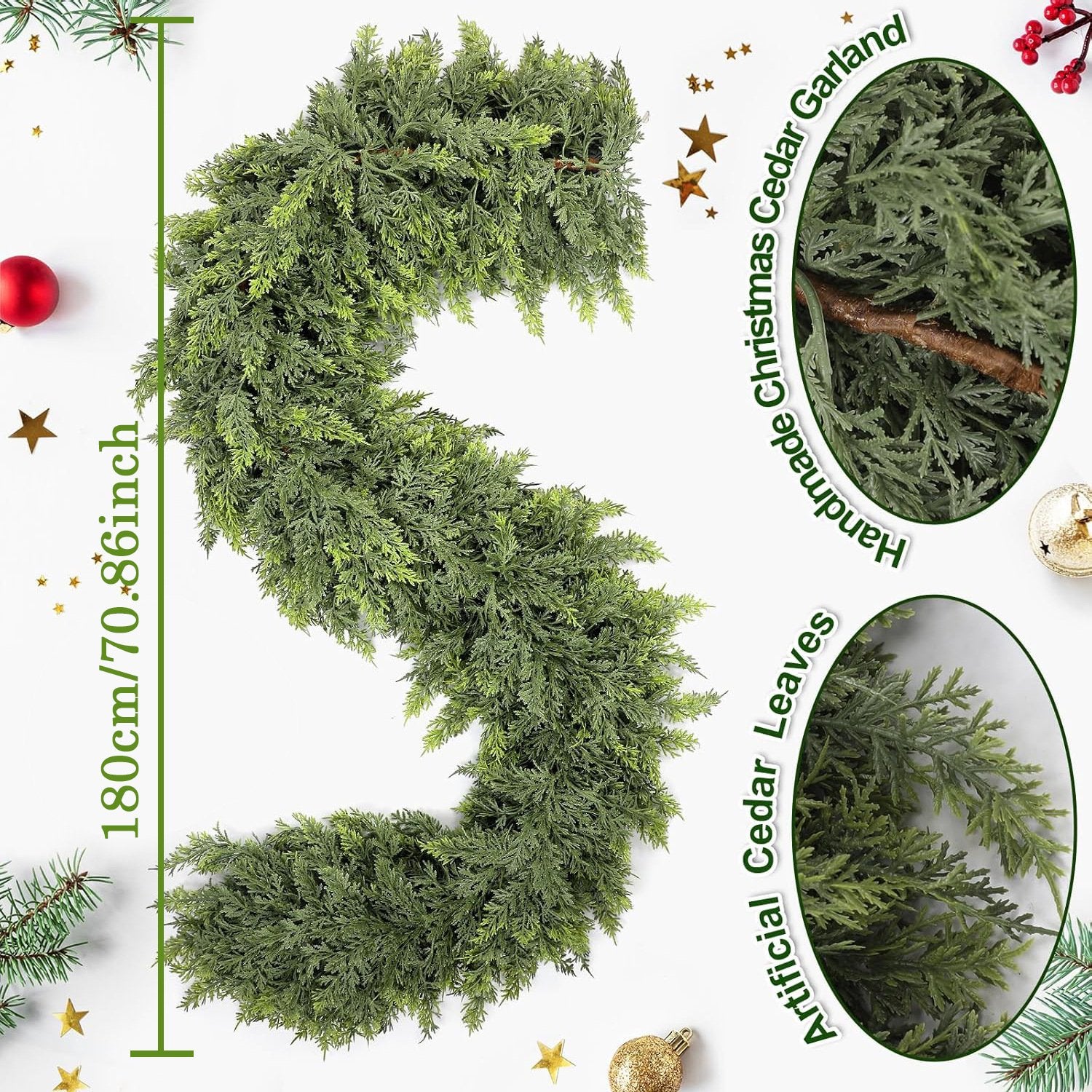 🏆2026 Super Value Se💥6 FT Artificial Cedar Garlands –Realistic Touch Winter Greenery