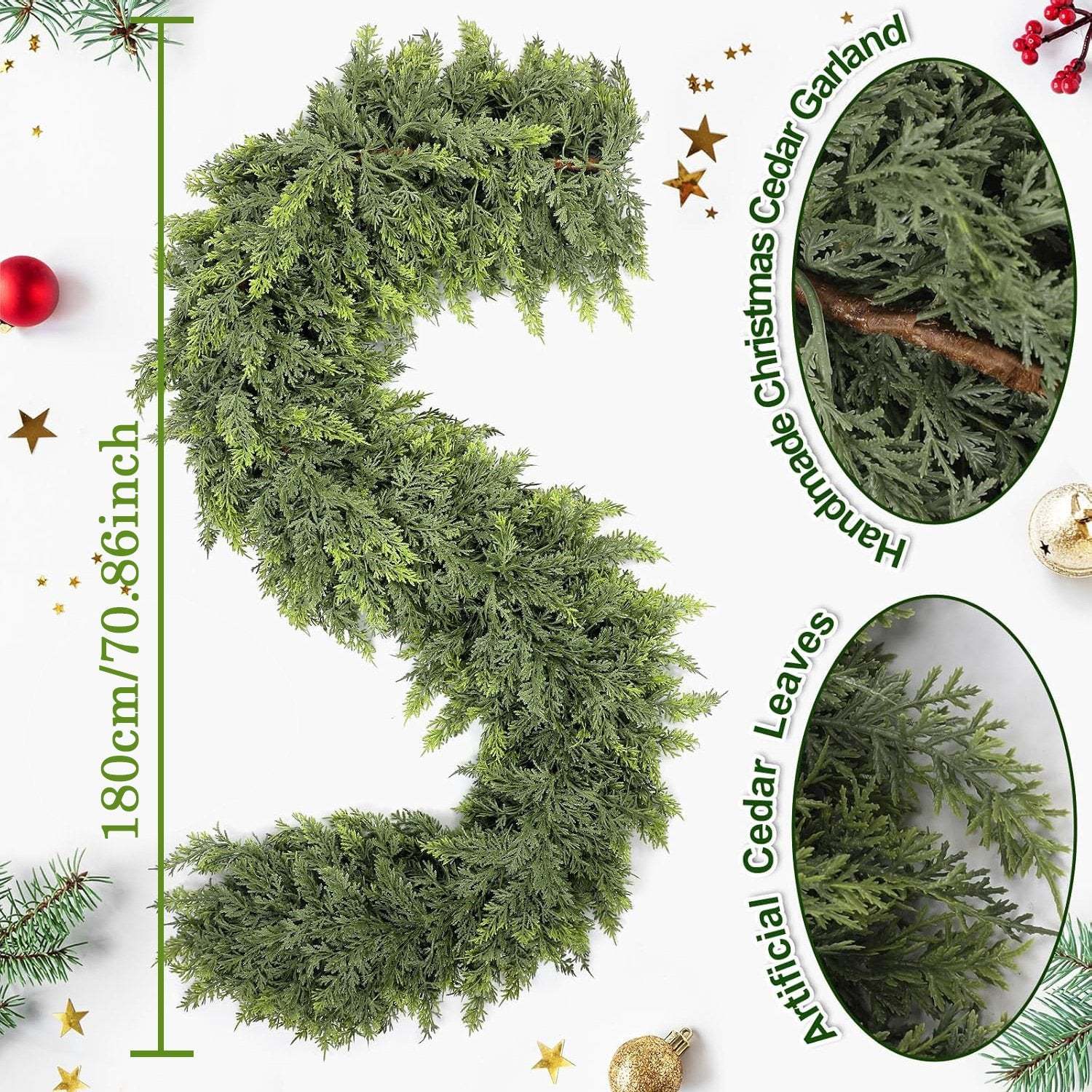 🏆2026 Super Value Se💥6 FT Artificial Cedar Garlands –Realistic Touch Winter Greenery