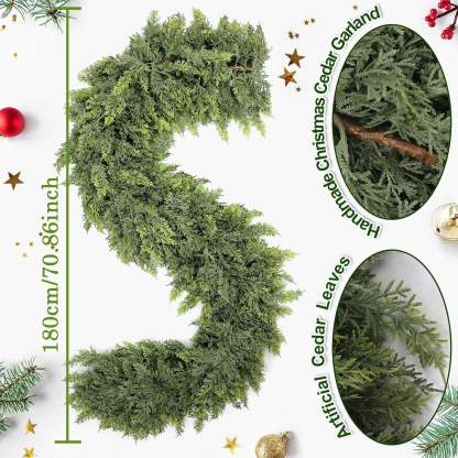 🏆2026 Super Value Se💥6 FT Artificial Cedar Garlands –Realistic Touch Winter Greenery