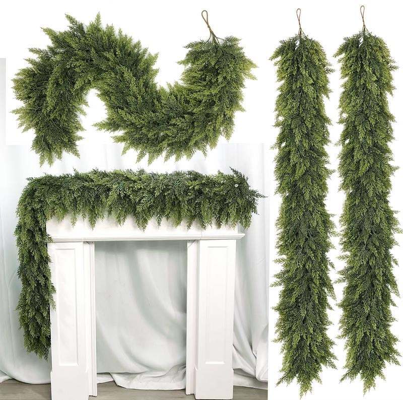 🏆2026 Super Value Se💥6 FT Artificial Cedar Garlands –Realistic Touch Winter Greenery
