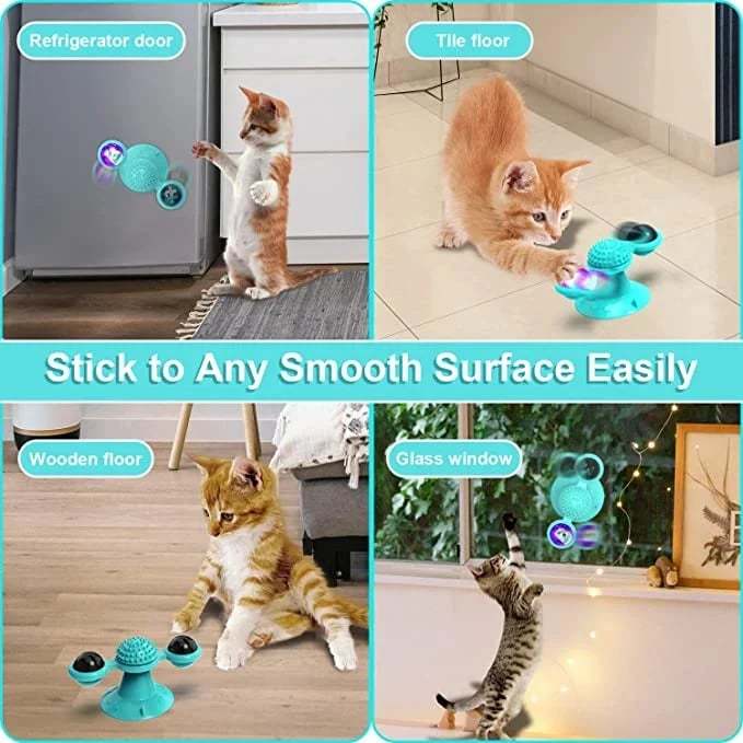 🔥 Interactive Windmill Cat Toys with Catnip (include Glowing Ball)