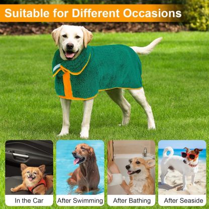 Dog Bathrobe Super Absorbent Dog Towels Large Quick Drying Robes for After Bath Soft Adjustable Warm Keeping Dogs Towel(S-XXL)