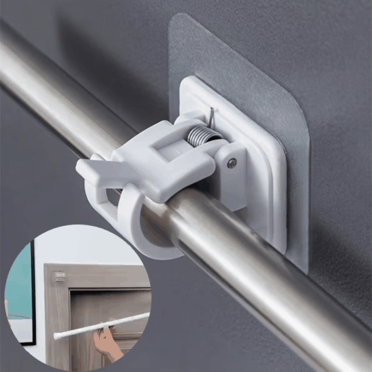 Nail-Free Adjustable Curtain Rod Hooks(Set of 2)