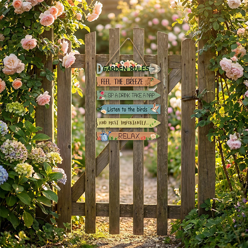 🏡Rustic Wooden Garden Hanging Sign Wall Decor Plaque
