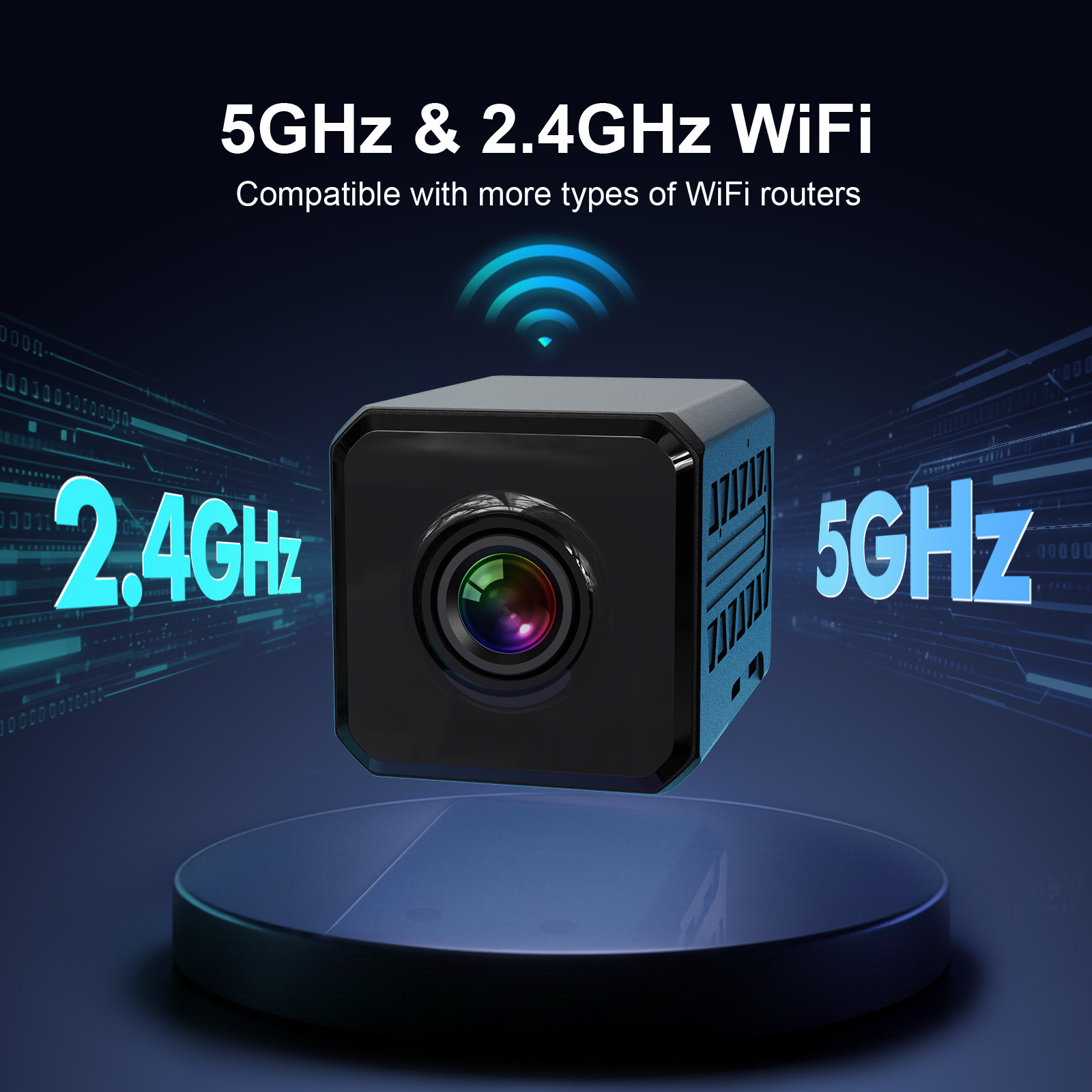 3MP Blacklight Full Color WiFi Indoor Battery IP Window Camera Pet Fish Camera