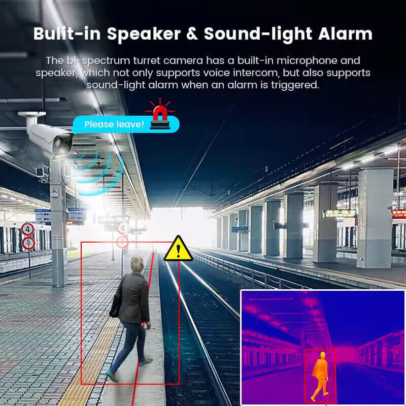 AI Bi-Spectrum Security Bullet Thermal Camera | Fire & Smoke Detection, Temperature Measurement