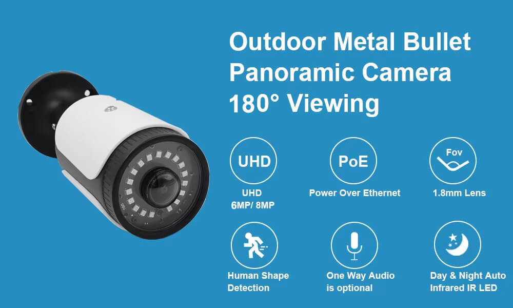 XMEye 8MP 6MP Panoramic Fisheye Wide Angle Outdoor Infrared IR PoE IP Camera