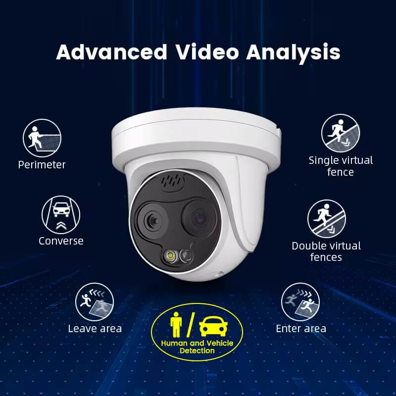 AI Dual-Spectrum Thermal Security Camera | Fire & Smoke Detection, Human/Vehicle AI Analytics, Temperature Measurement
