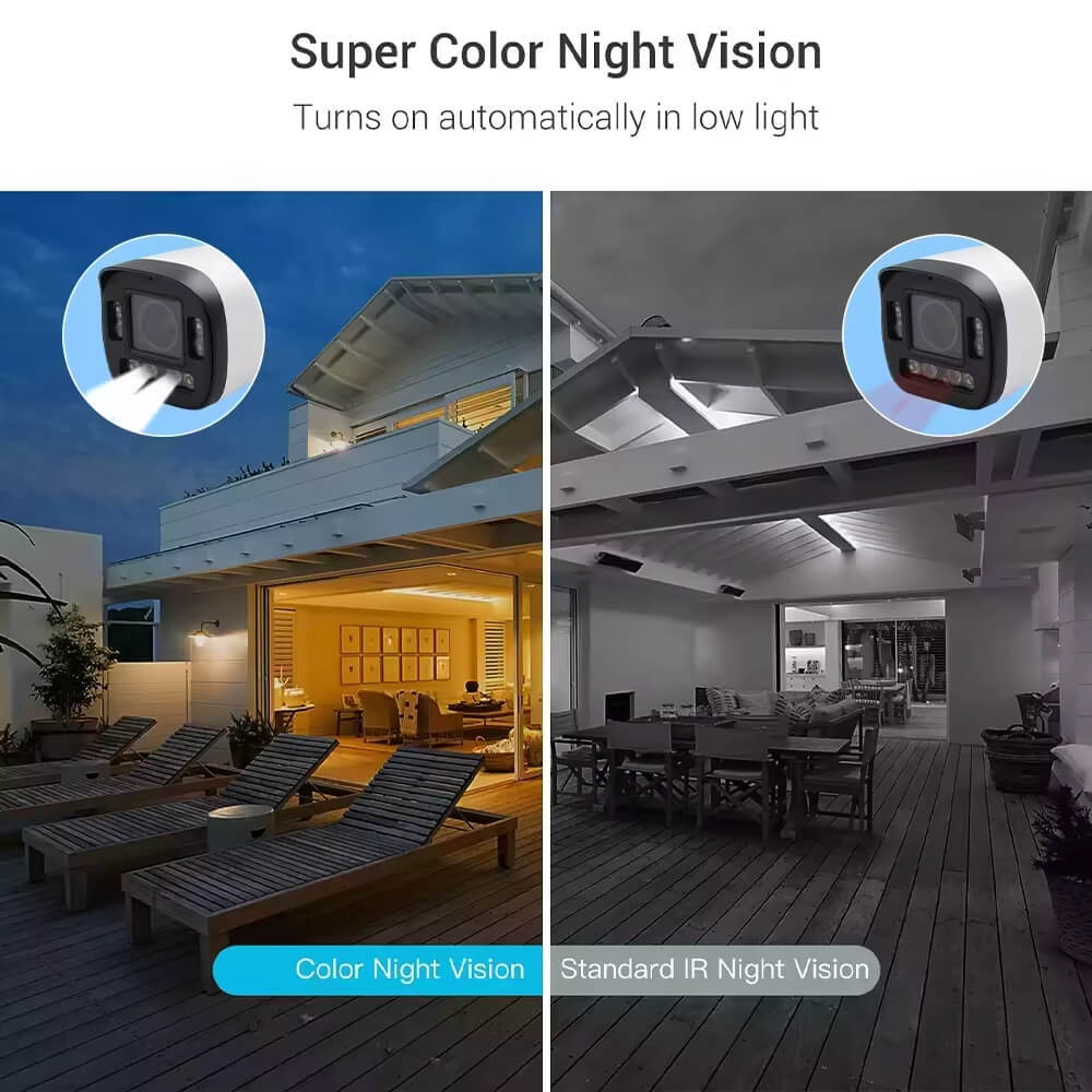 XMEye 8MP 6MP Motorized 2.8-12mm 5X Zoom Full Color Night Vision Bullet PoE IP Camera