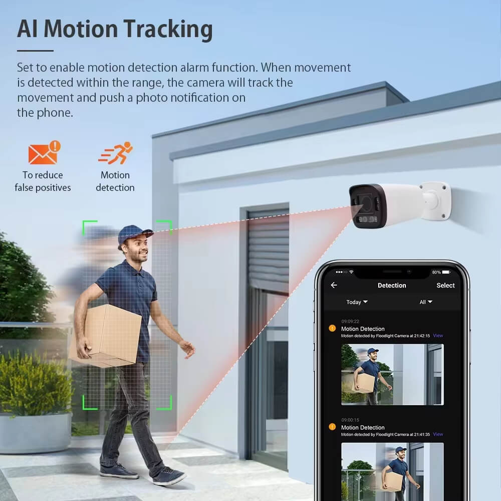 XMEye 8MP 6MP Motorized 2.8-12mm 5X Zoom Full Color Night Vision Bullet PoE IP Camera