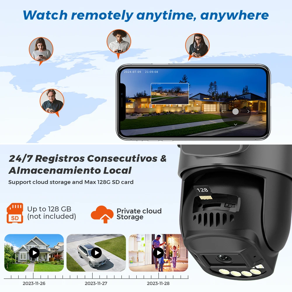 5K 10MP HD Wifi PTZ Camera Outdoor 8MP Dual Lens Dual Screen AI Auto Tracking IP Camera CCTV Audio Video Surveillance P2P O-KAM