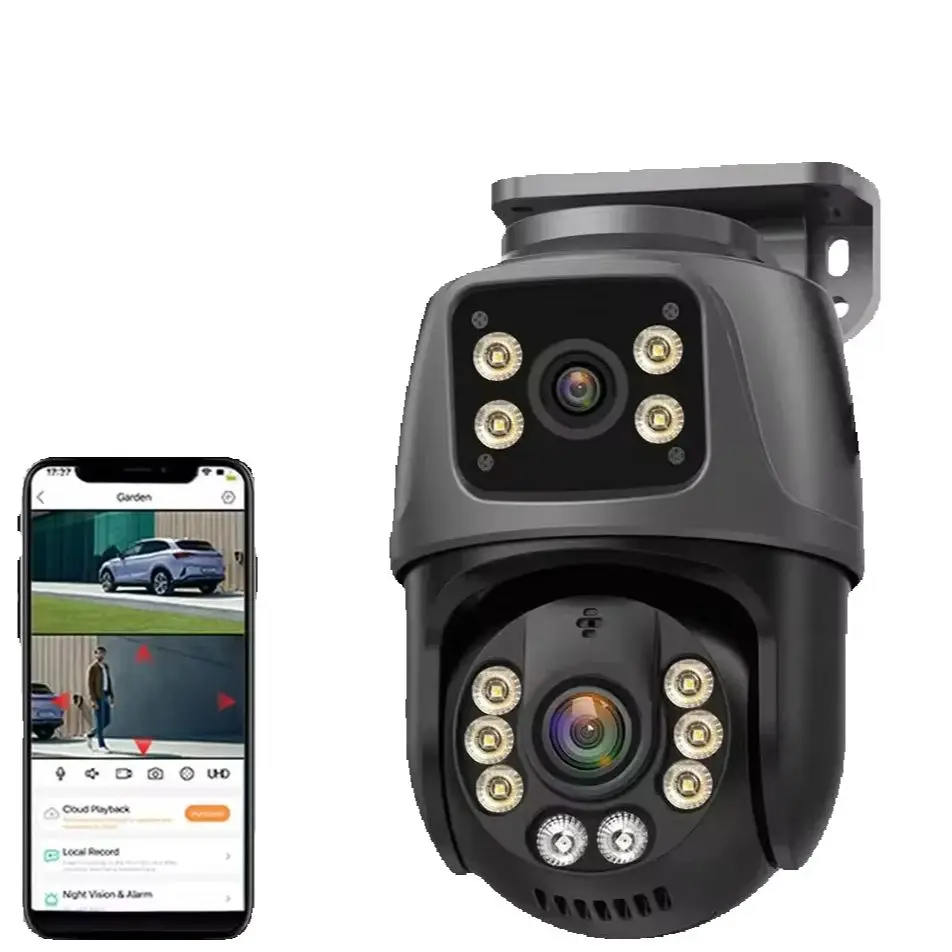 5K 10MP HD Wifi PTZ Camera Outdoor 8MP Dual Lens Dual Screen AI Auto Tracking IP Camera CCTV Audio Video Surveillance P2P O-KAM