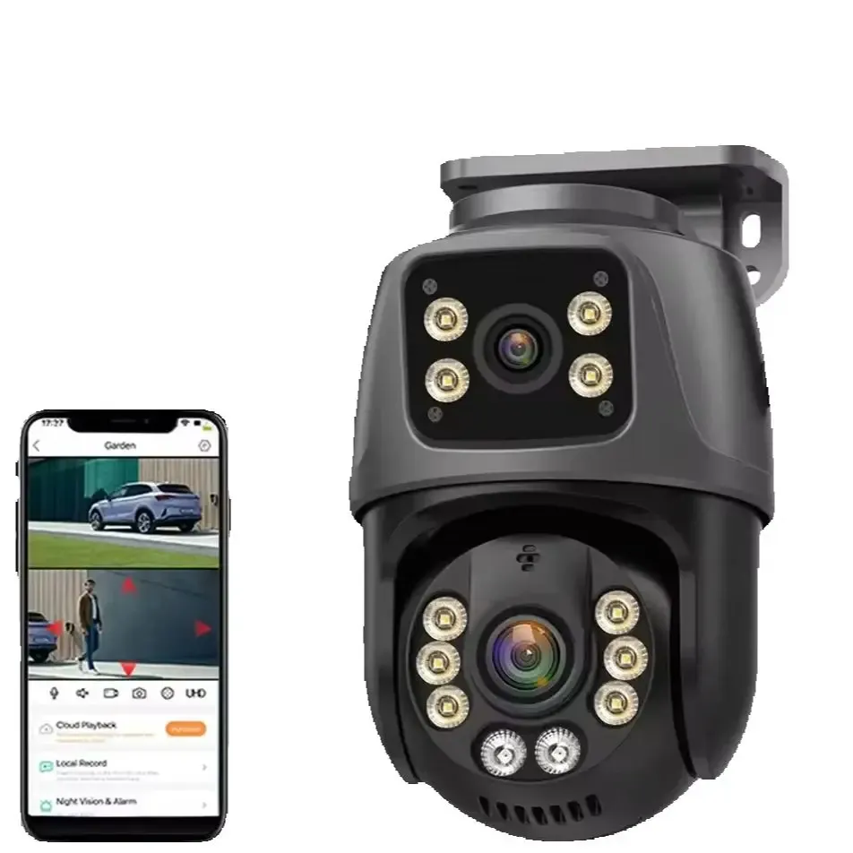 5K 10MP HD Wifi PTZ Camera Outdoor 8MP Dual Lens Dual Screen AI Auto Tracking IP Camera CCTV Audio Video Surveillance P2P O-KAM