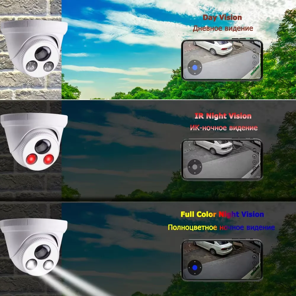 4K 8MP IP Security Camera 5MP 4MP Ultra Large Wide Angle Lens PoE Dome Surveillance Cam Color Night Vision Audio for Onvif NVR