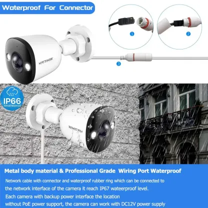 4K 8MP POE Security IP Camera 5MP 4MP Ultra Large Wide Angle Lens 1.6MM2.8MM Smart Alarm Color Night Vision Compatible Onvif NVR