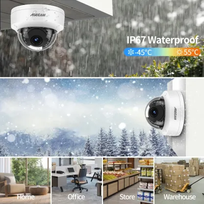 8MP 4K POE IP Camera IK10 Explosion-proof Outdoor H.265 Onvif Metal Dome CCTV Security Protection 4MP Video Surveillance
