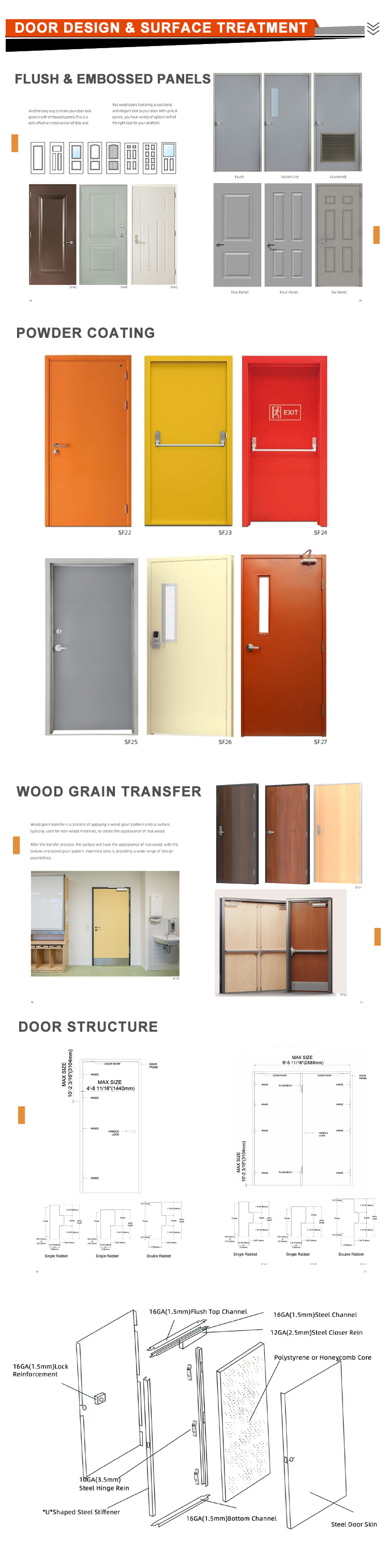 UL Certificated 1-3 hours Steel fire Door with Glass Vision Fire Exit Doors factory