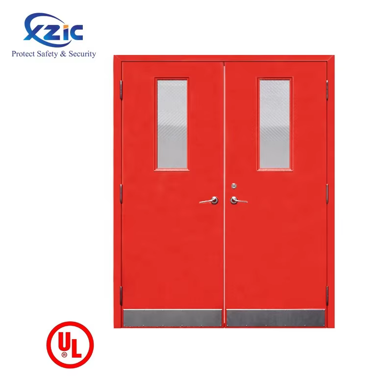 UL Certificated 1-3 hours Steel fire Door with Glass Vision Fire Exit Doors