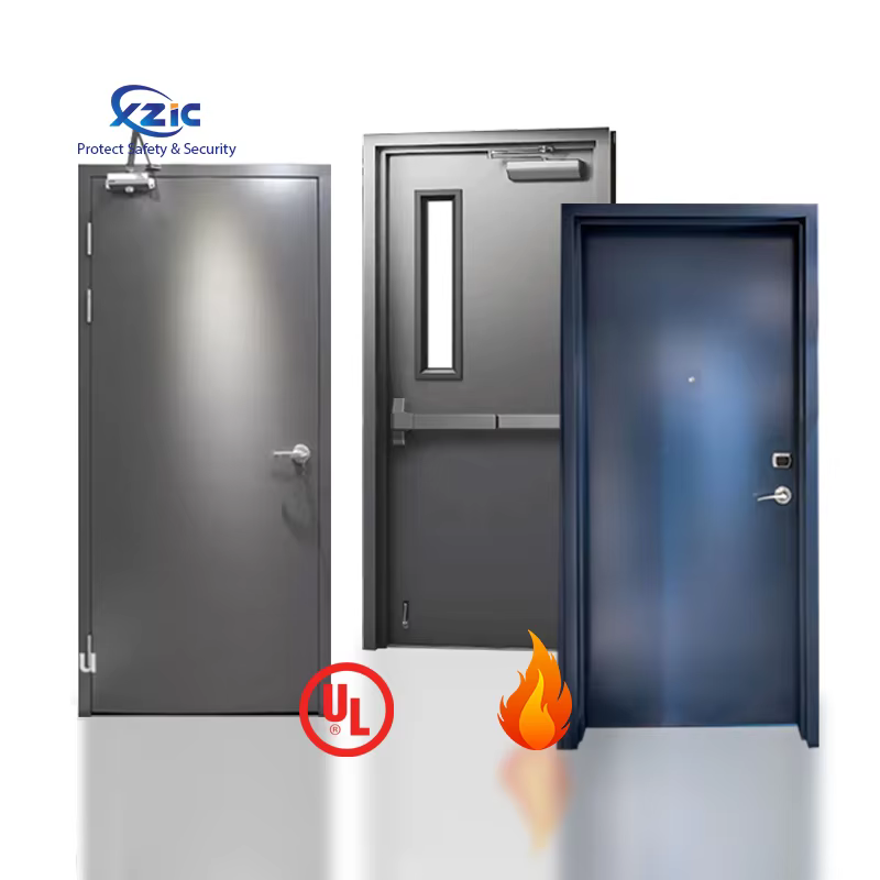 UL Certificated 1-3 hours Steel fire Door with Glass Vision Fire Exit Doors