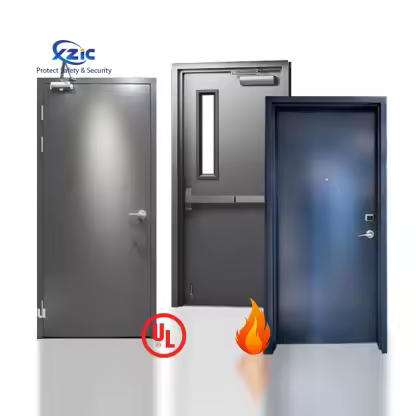 UL Certificated 1-3 hours Steel fire Door with Glass Vision Fire Exit Doors