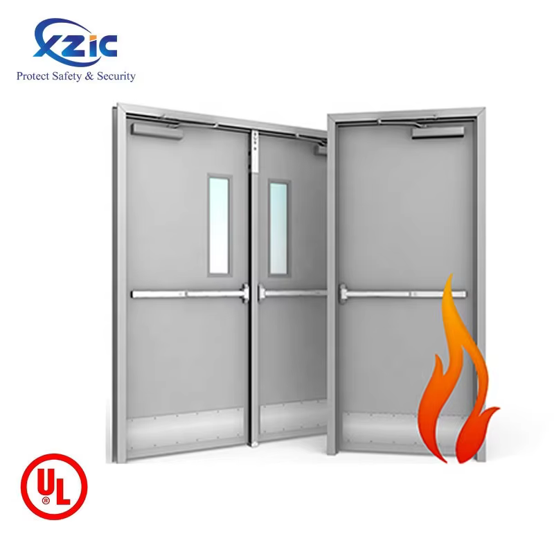 UL Certificated 1-3 hours Steel fire Door with Glass Vision Fire Exit Doors