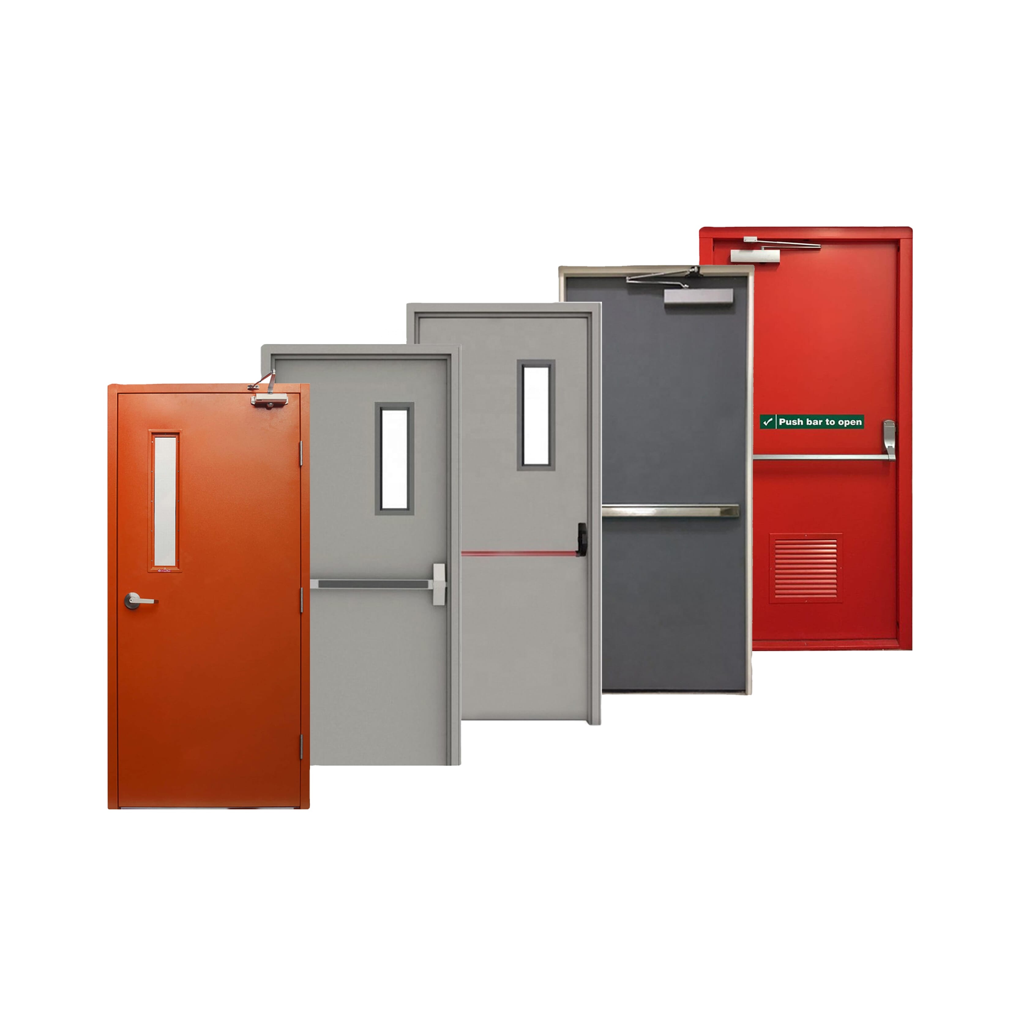 UL listed hollow metal fire door container house prefab houses doors with weather airtight strip