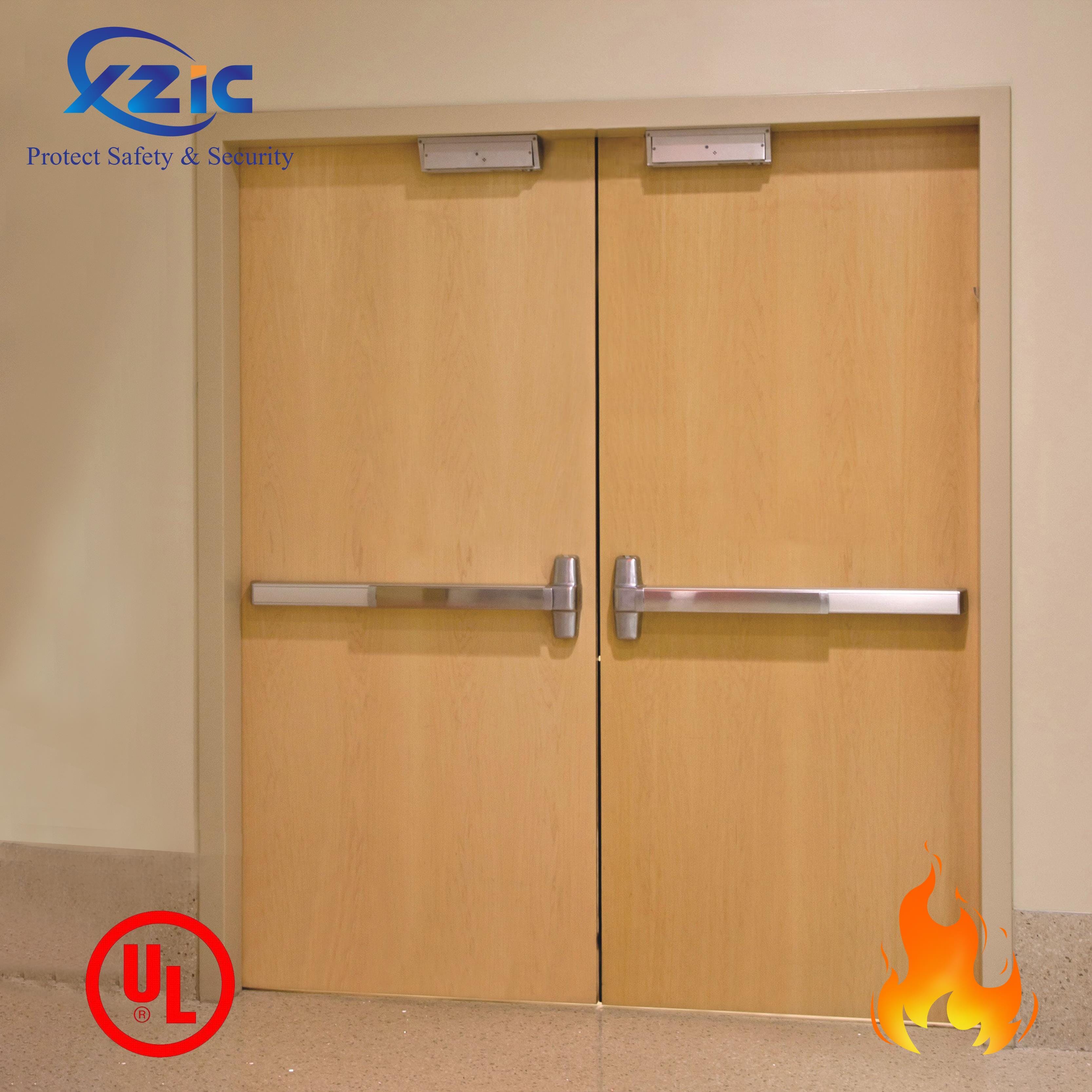 UL Certificated 20 60 90 Minutes Fire Rated Wooden Door Wood Fire Door for Hotel Home Office