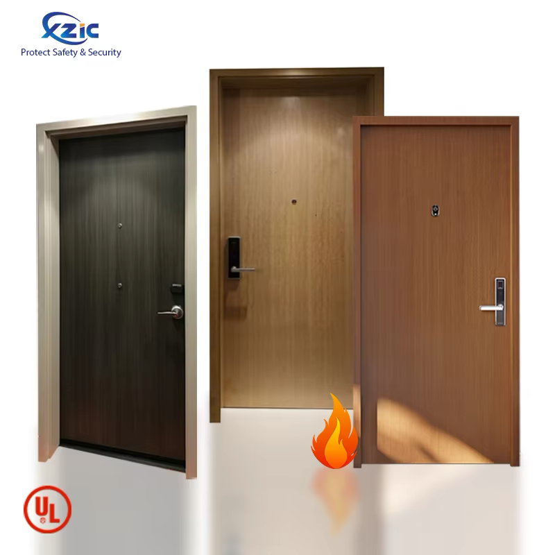 Soundproof Fireproof Wood Fire Door UL Certificated 20-90 Minutes Fire rate for Hotel/Apartment/office