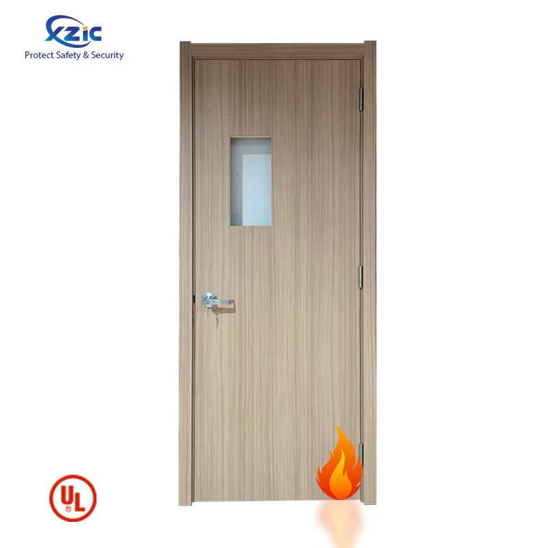 Soundproof Fireproof Wood Fire Door UL Certificated 20-90 Minutes Fire rate for Hotel/Apartment/office