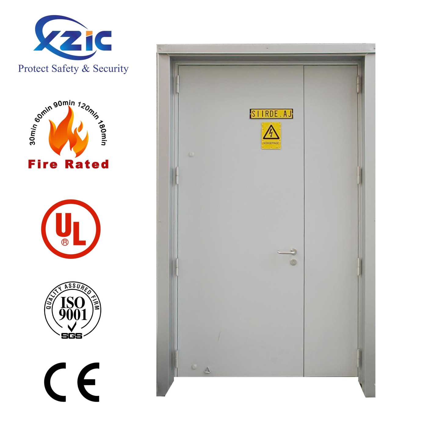 UL Certificated Steel Fire Doors for Building Projects,Emergency Exit Hollow Metal Door