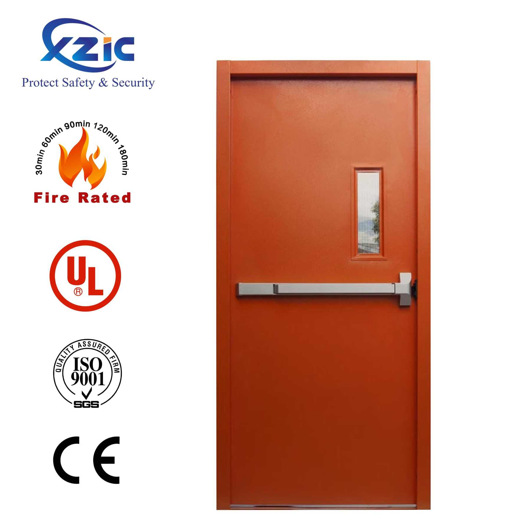 UL Certificated Steel Fire Doors for Building Projects,Emergency Exit Hollow Metal Door